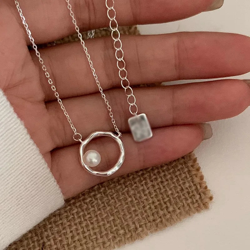 Natural Freshwater Pearl 925 Sterling Silver Necklace