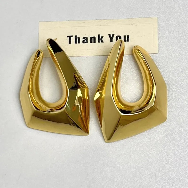 Bold Irregular Geometric Metal Earrings