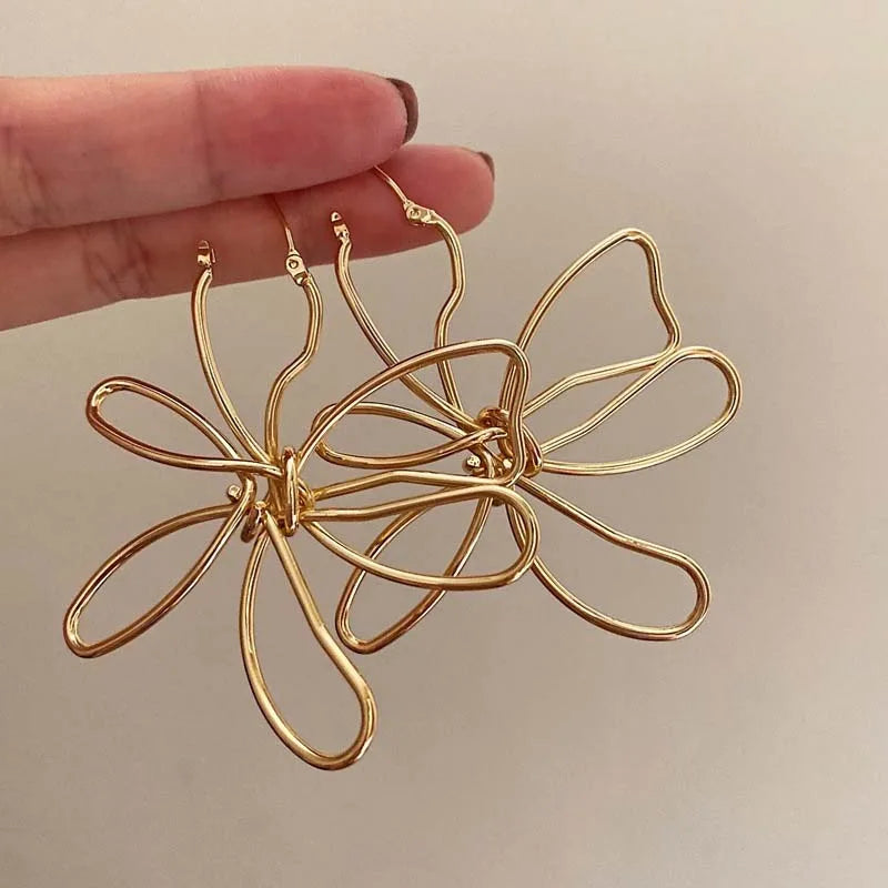 Metal Flower Earrings