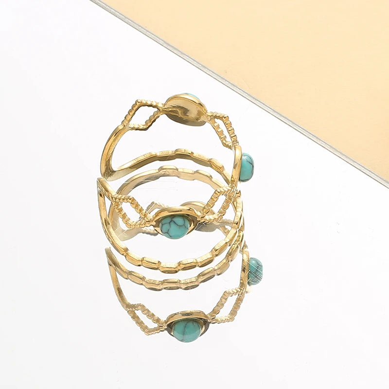Trendy Stone Layered Ring