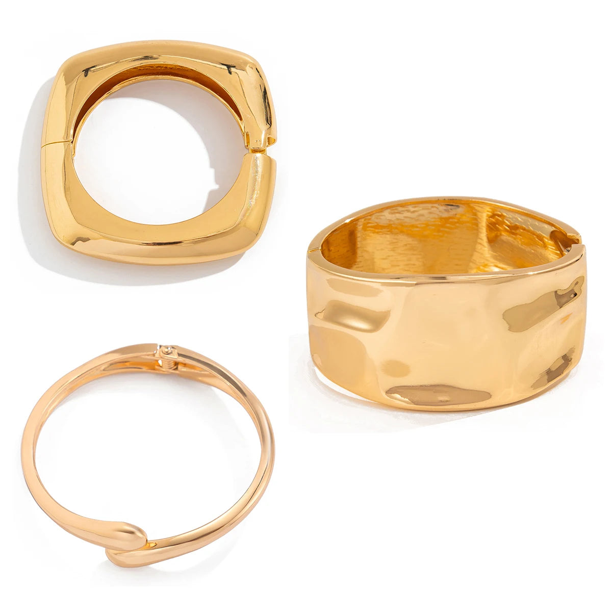 Bold Punk Geometric Metal Cuff Bracelet