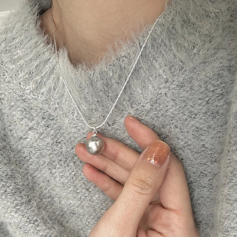 Natural Freshwater Pearl 925 Sterling Silver Necklace