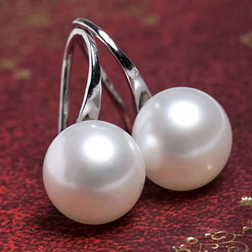Genuine Natural Freshwater Pearl Earrings 925 Sterling Silver