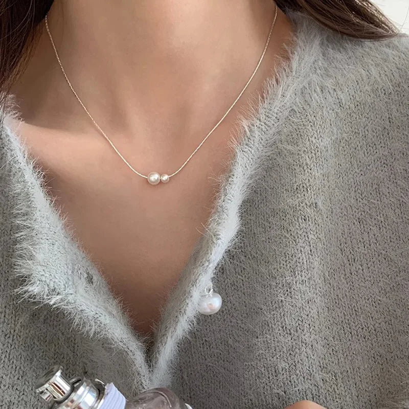 Natural Freshwater Pearl 925 Sterling Silver Necklace