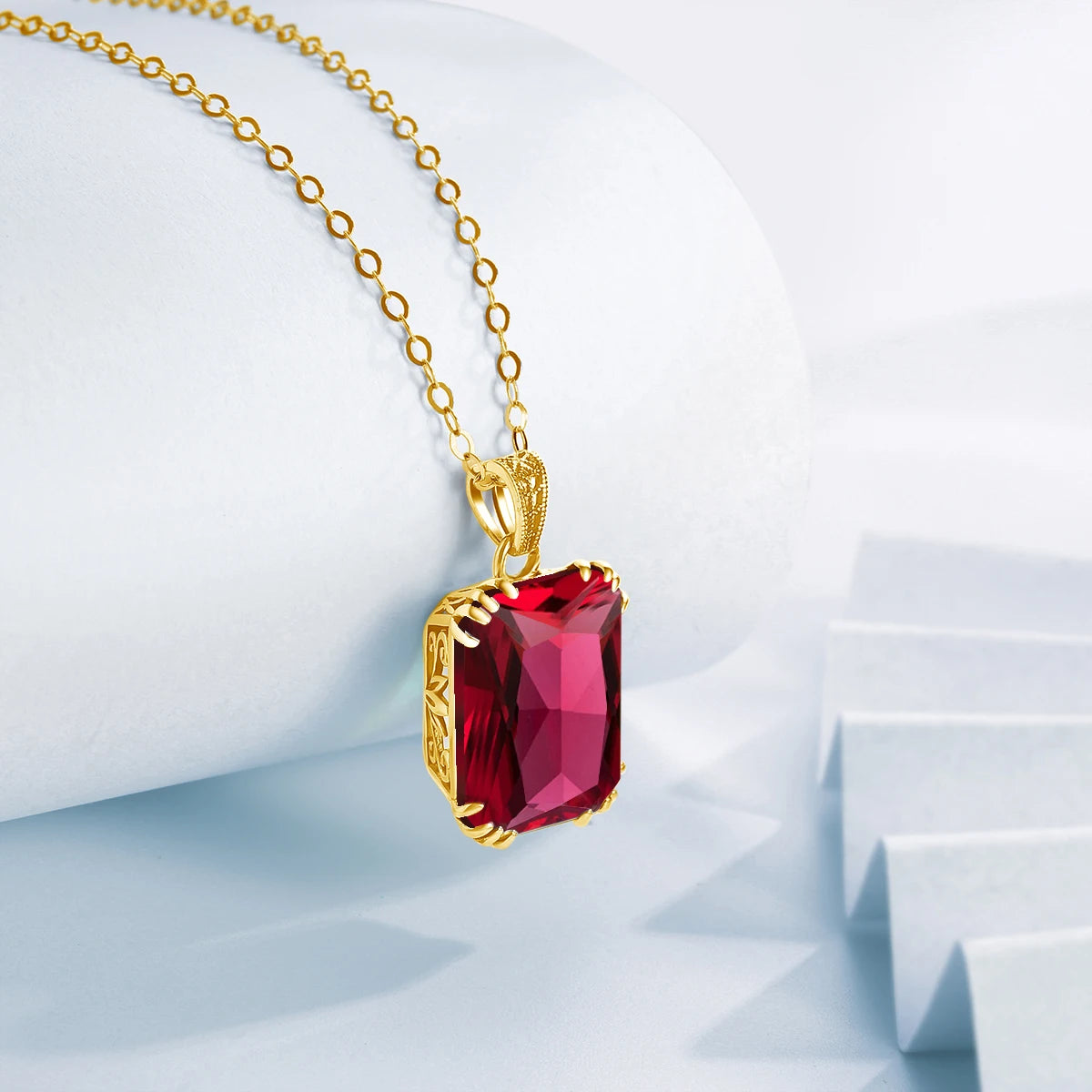 Gold Black Onyx Pendant Necklace