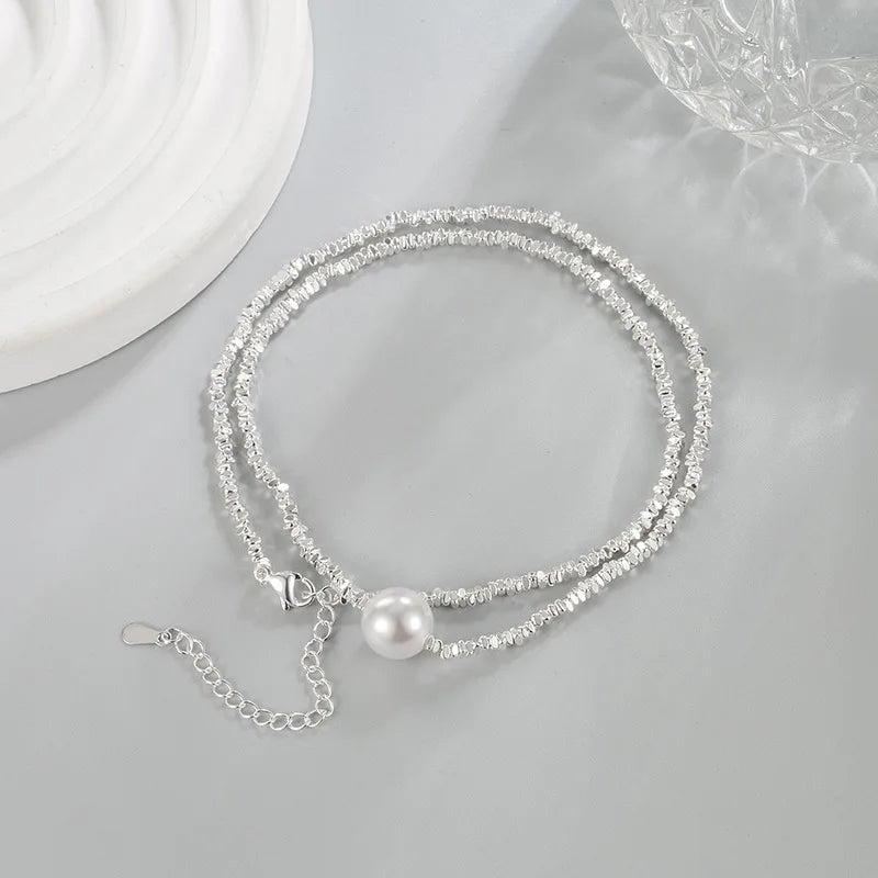 Natural Freshwater Pearl 925 Sterling Silver Necklace