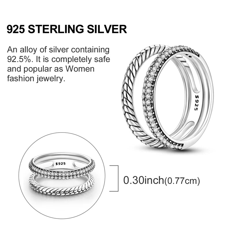 Star Moon 925 Sterling Silver Ring