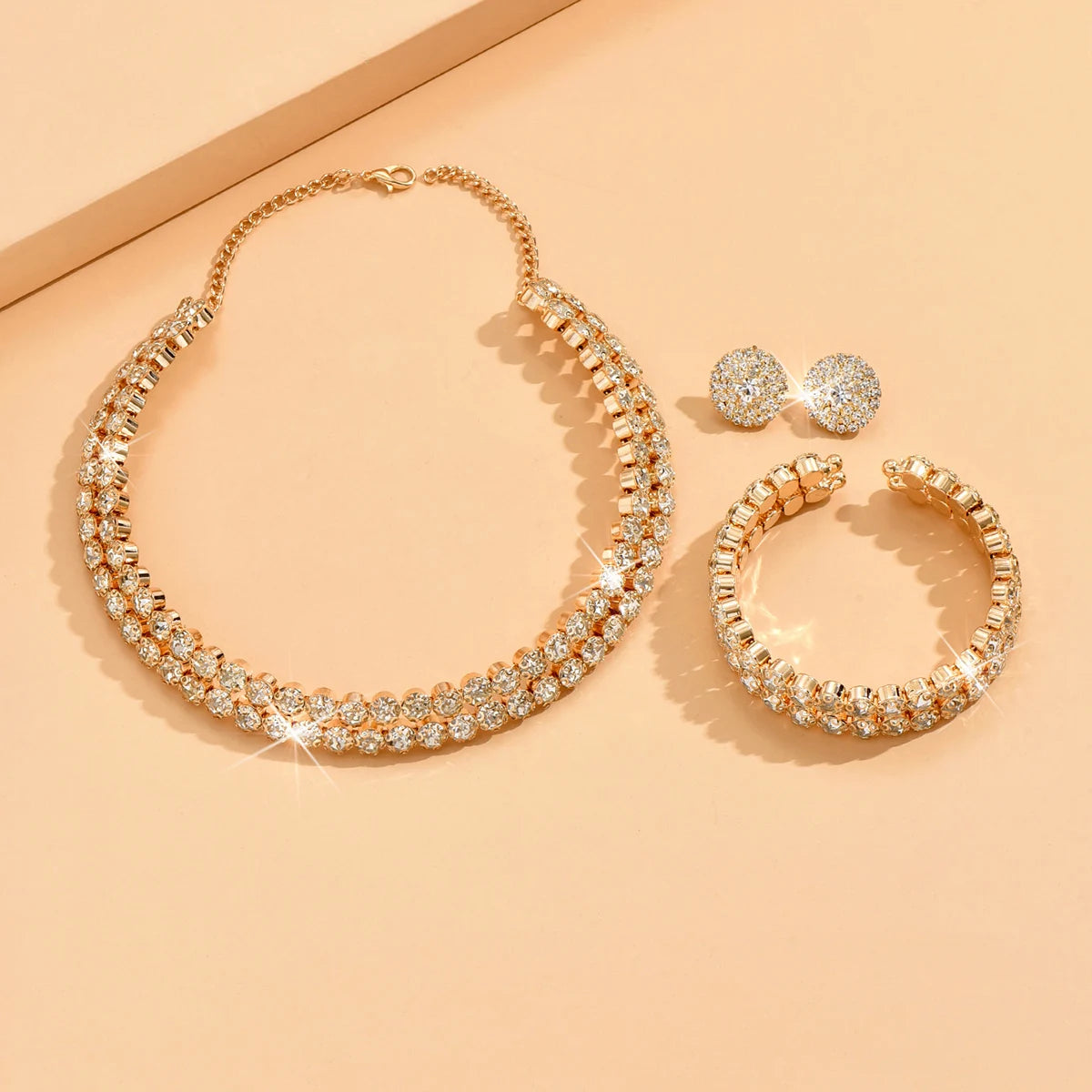 Silver Color Cubic Zircon Wedding Jewelry Sets