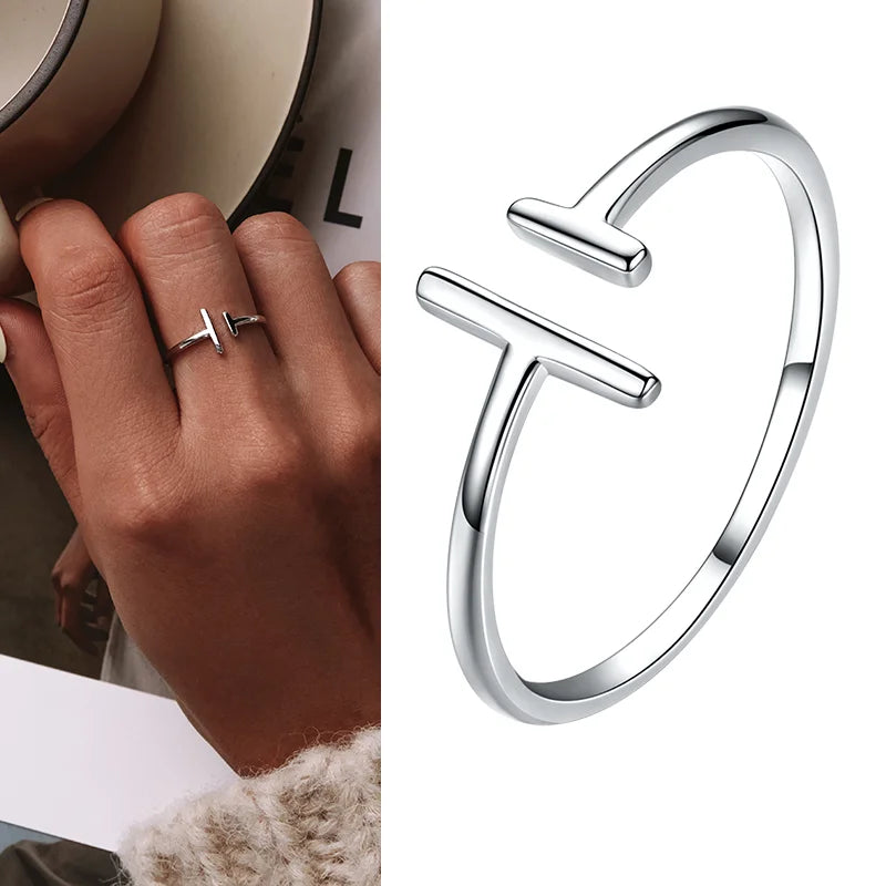 925 Sterling Silver Green Square Gemstone Open Ring