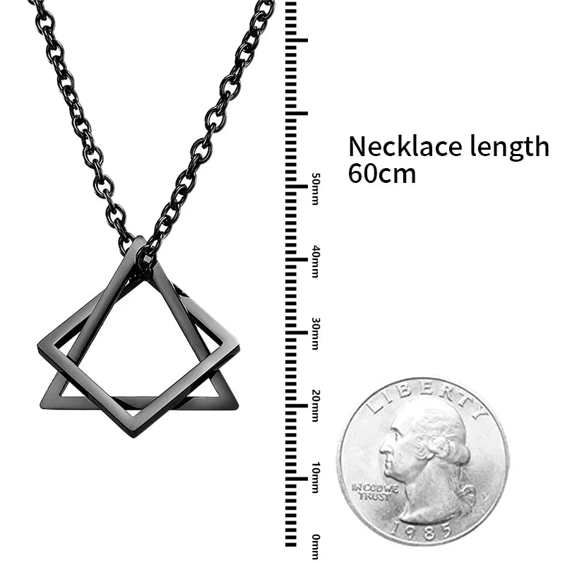 Geometry Square Triangle Pendant Necklace