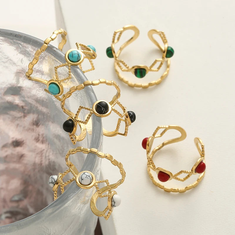 Trendy Stone Layered Ring