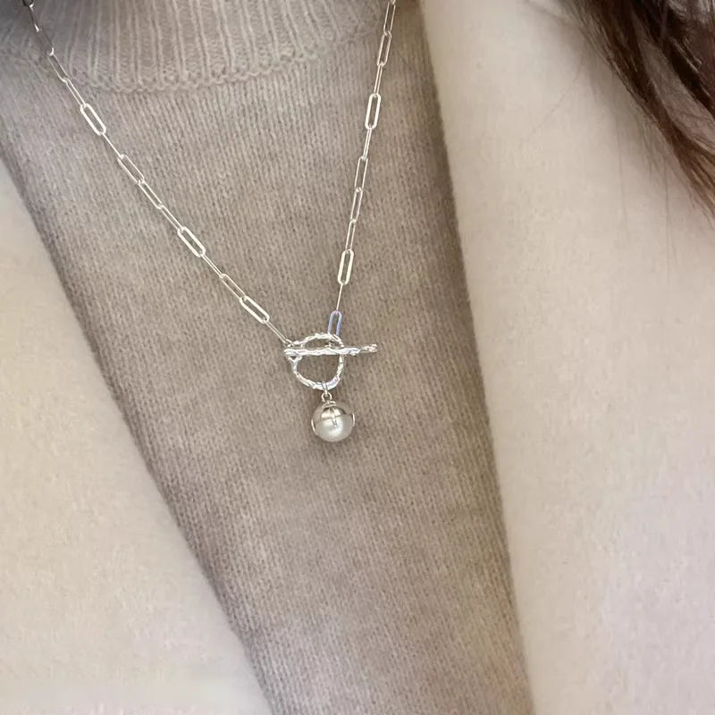 Natural Freshwater Pearl 925 Sterling Silver Necklace