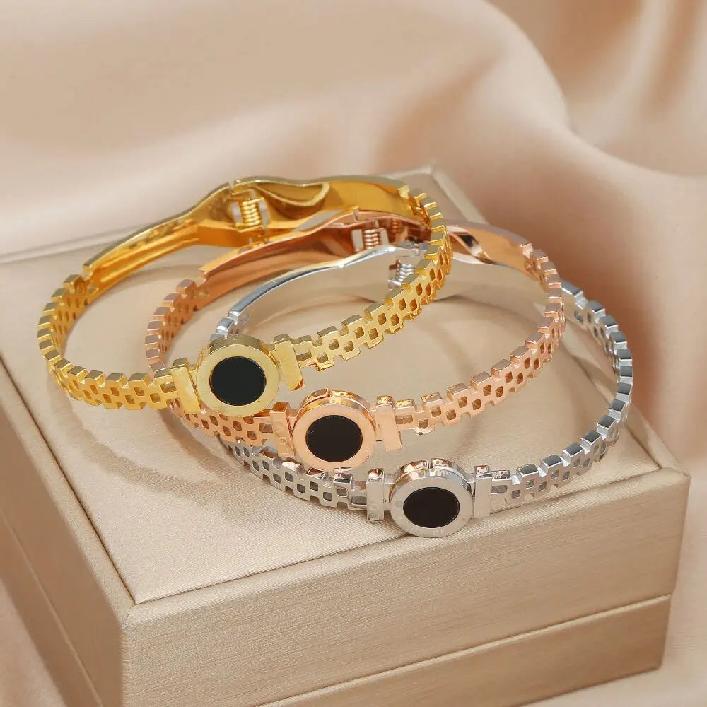 Roman Style Digital Steel Bracelet