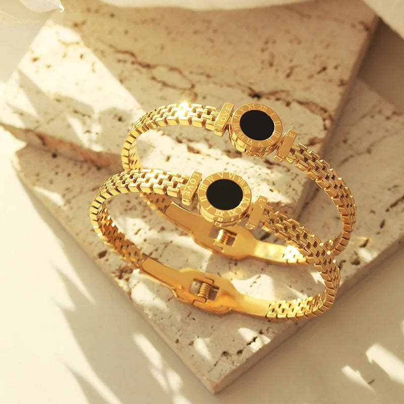 Roman Style Digital Steel Bracelet