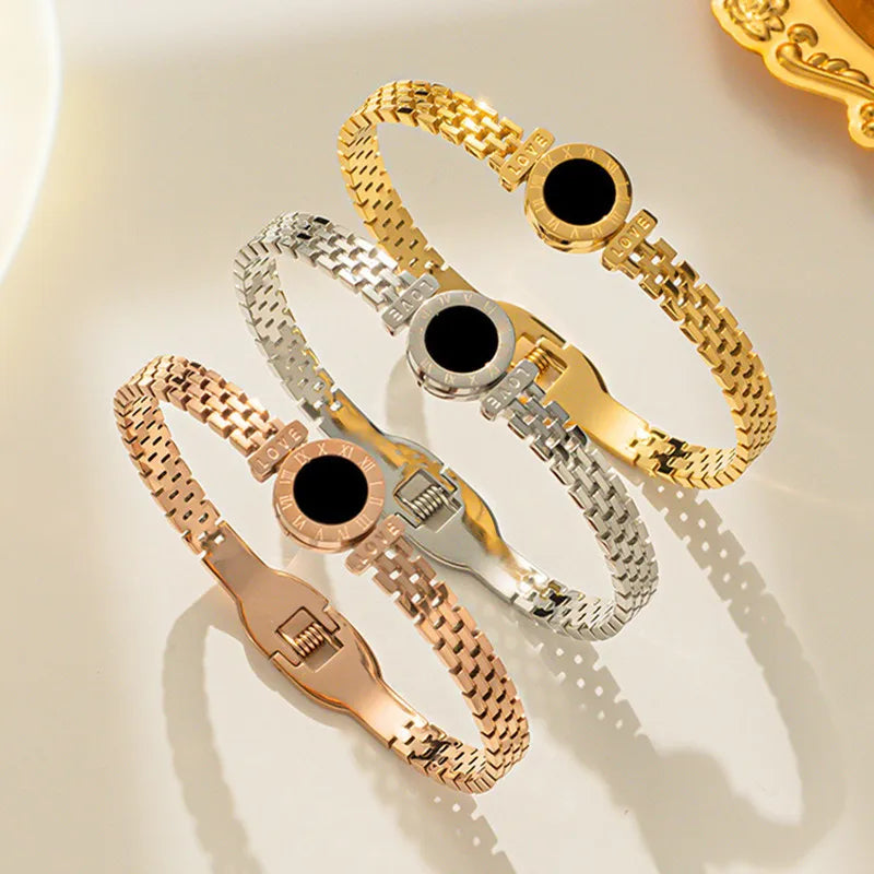 Roman Style Digital Steel Bracelet