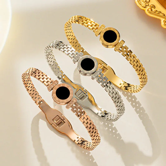 Roman Style Digital Steel Bracelet