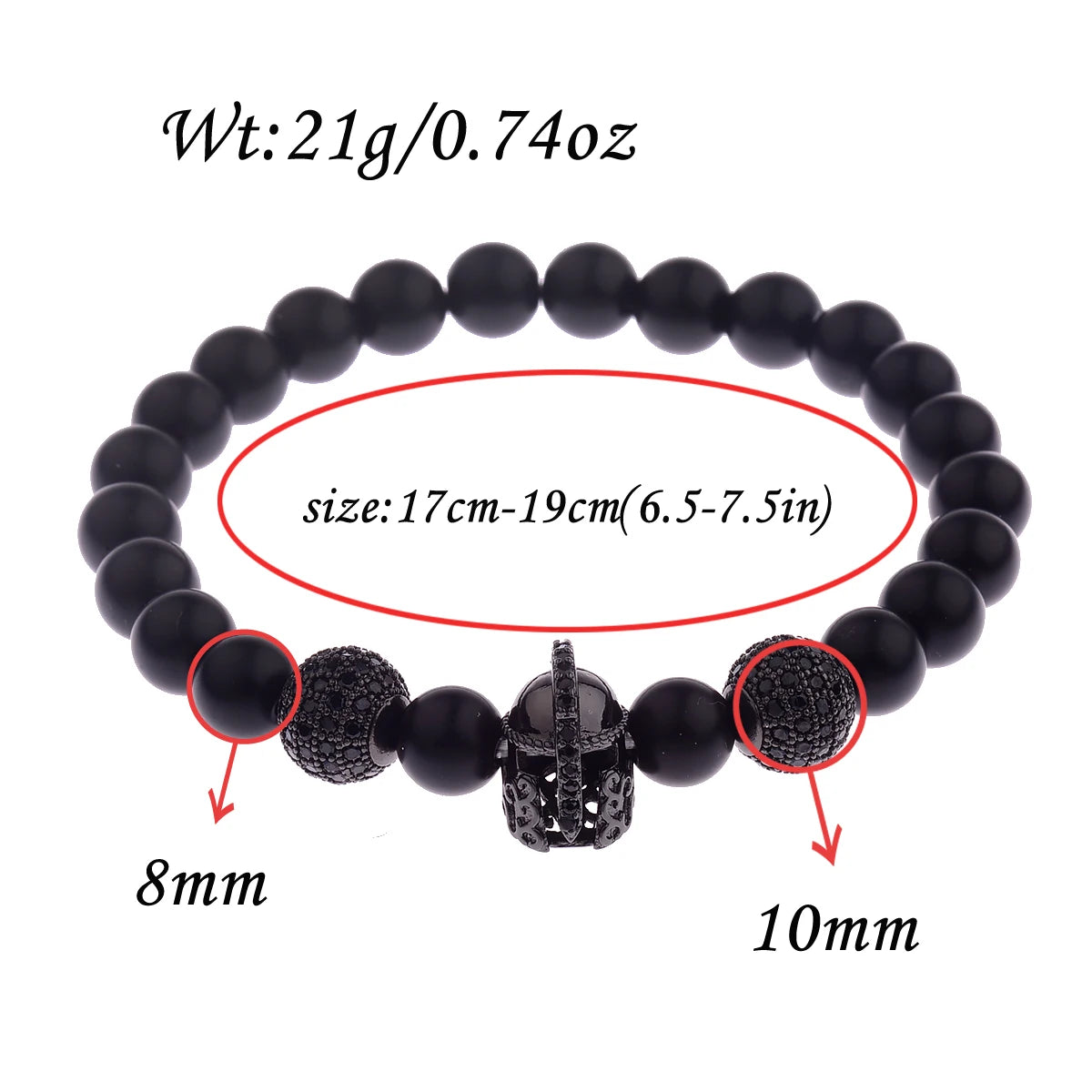 Trendy Lava Stone Imperial Crown Bracelet