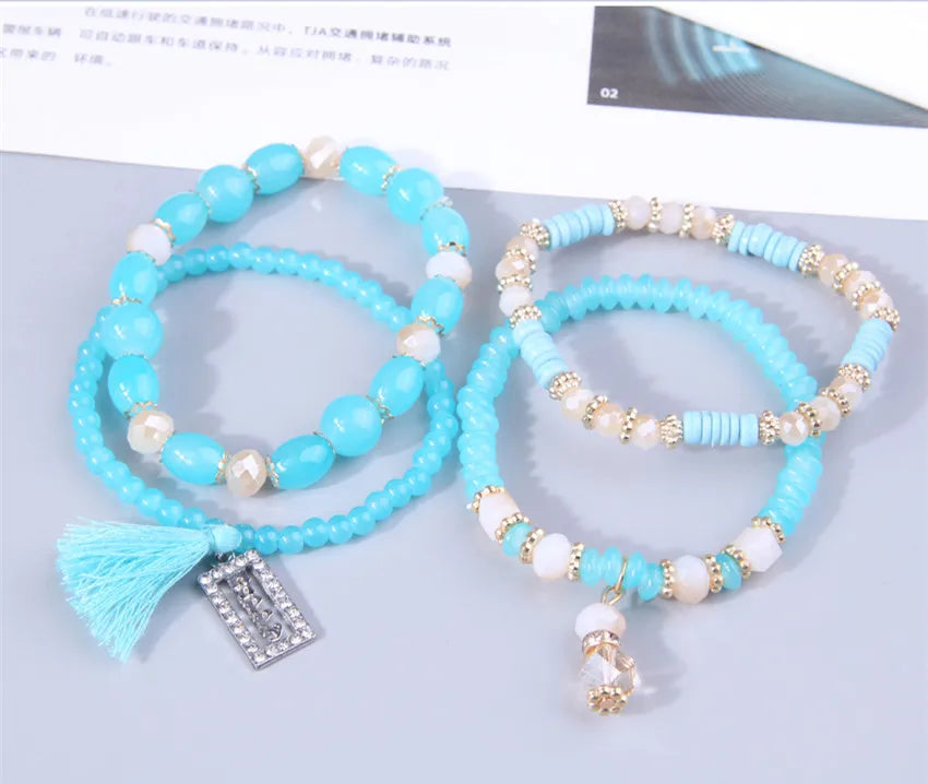 Bohemian Beads Crystal Charms Bracelets