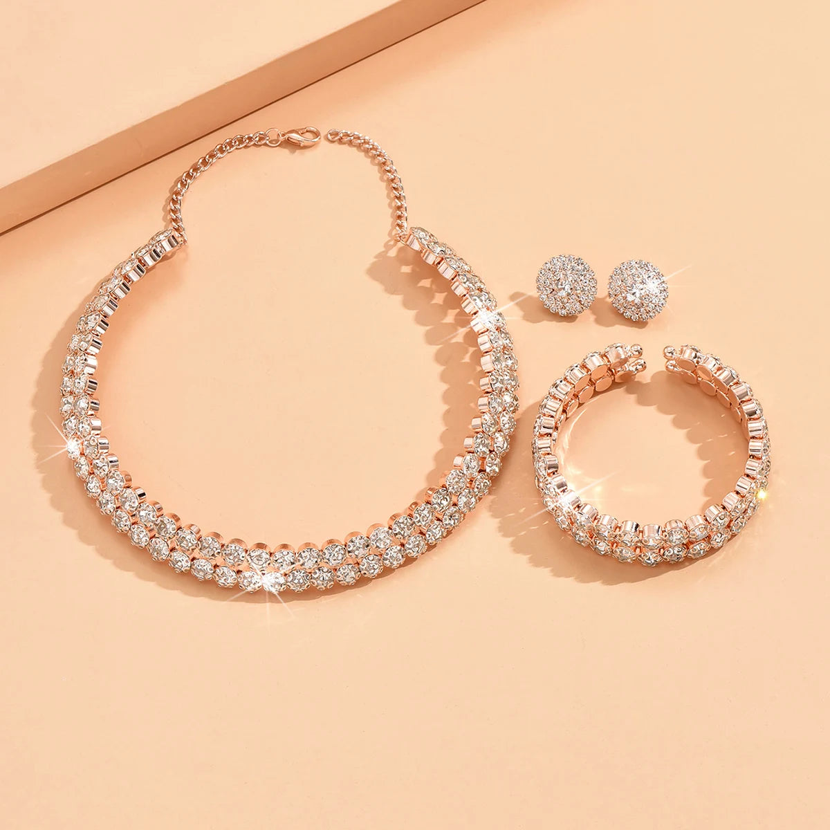 Silver Color Cubic Zircon Wedding Jewelry Sets