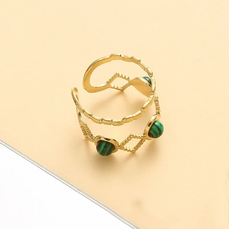 Trendy Stone Layered Ring