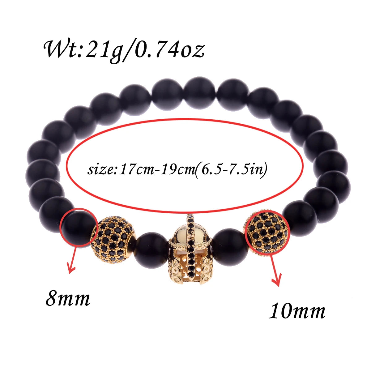 Trendy Lava Stone Imperial Crown Bracelet