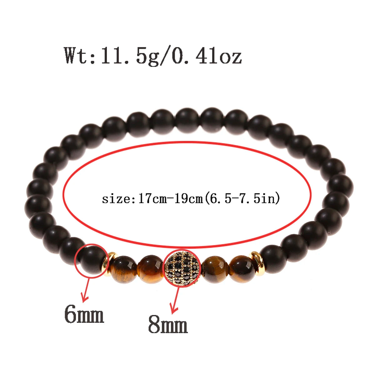 Trendy Lava Stone Imperial Crown Bracelet