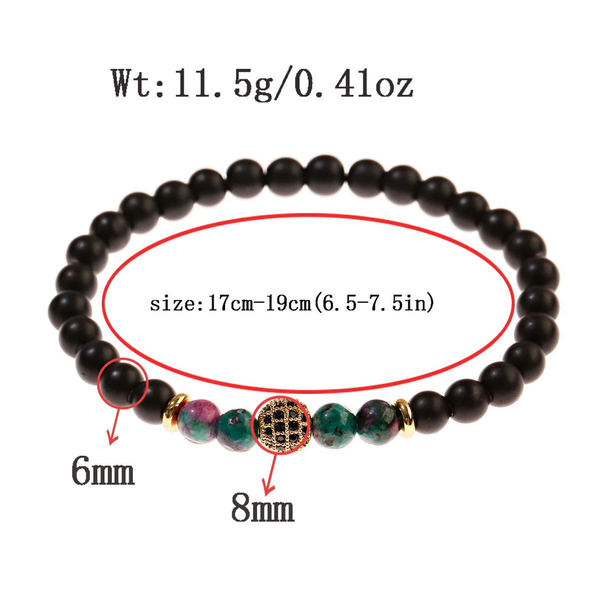 Trendy Lava Stone Imperial Crown Bracelet