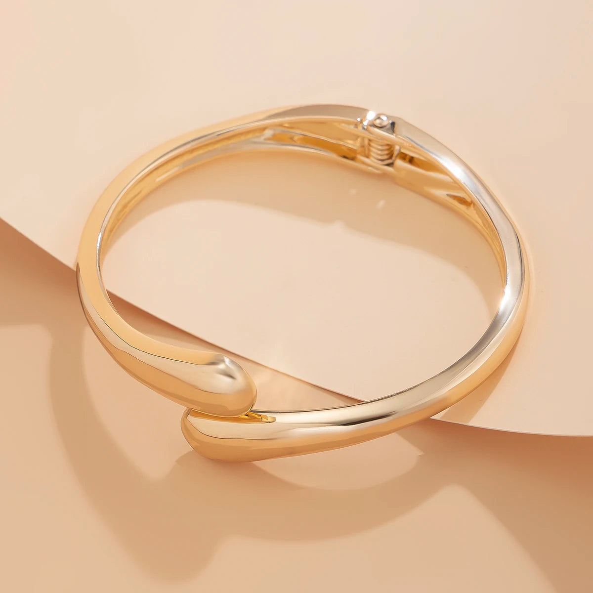 Bold Punk Geometric Metal Cuff Bracelet