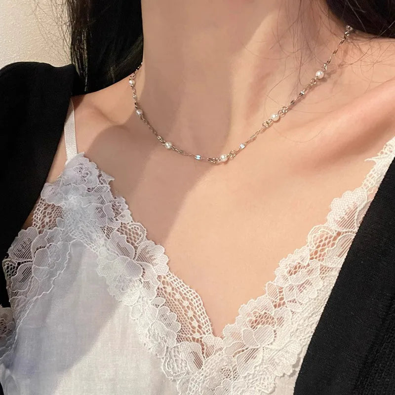 Natural Freshwater Pearl 925 Sterling Silver Necklace