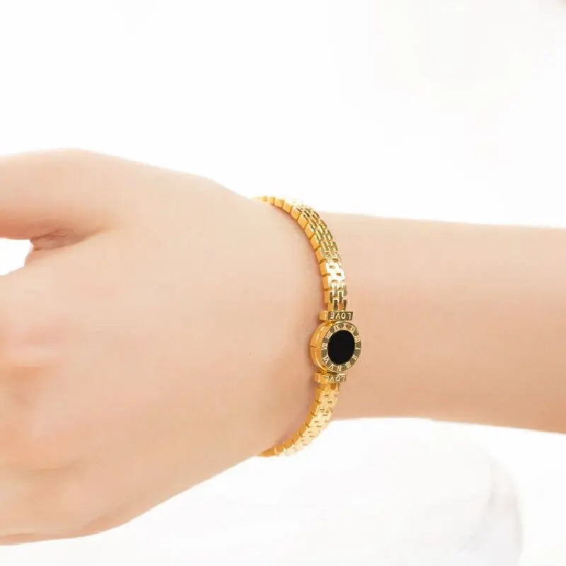 Roman Style Digital Steel Bracelet