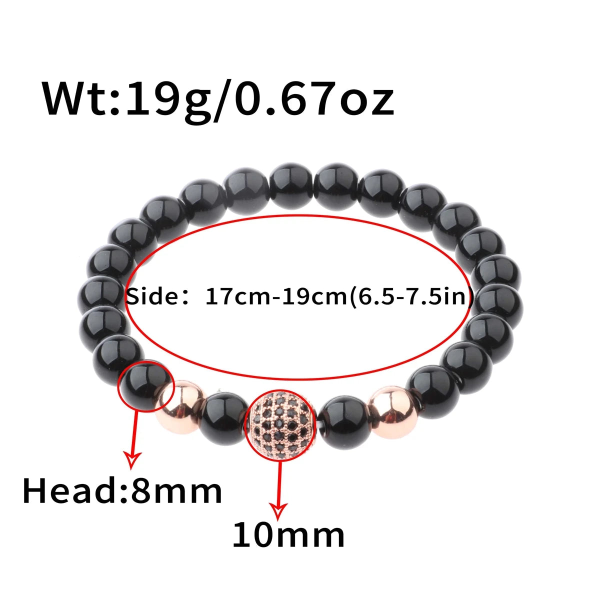Trendy Lava Stone Imperial Crown Bracelet