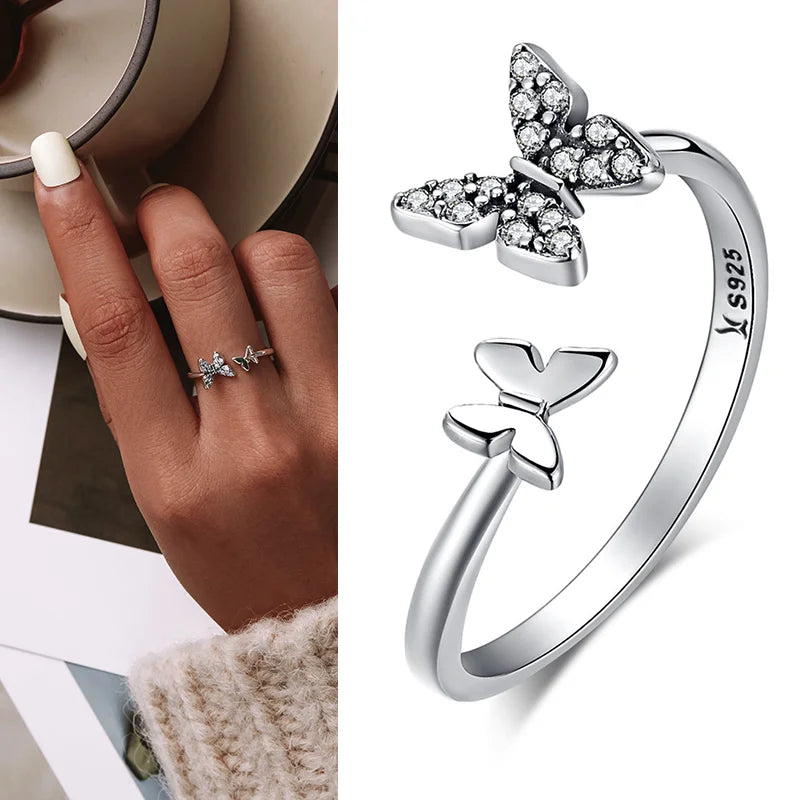 925 Sterling Silver Green Square Gemstone Open Ring