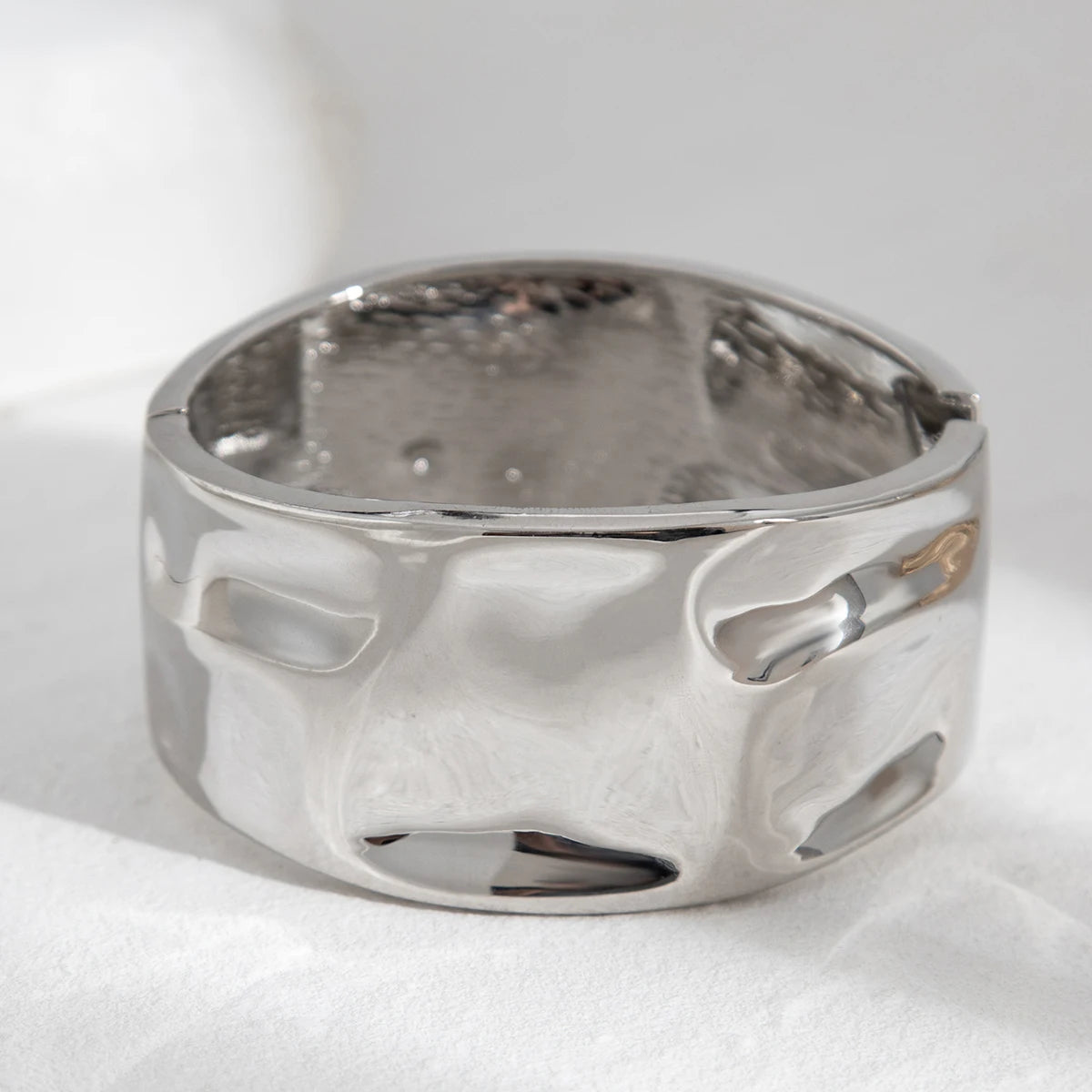 Bold Punk Geometric Metal Cuff Bracelet