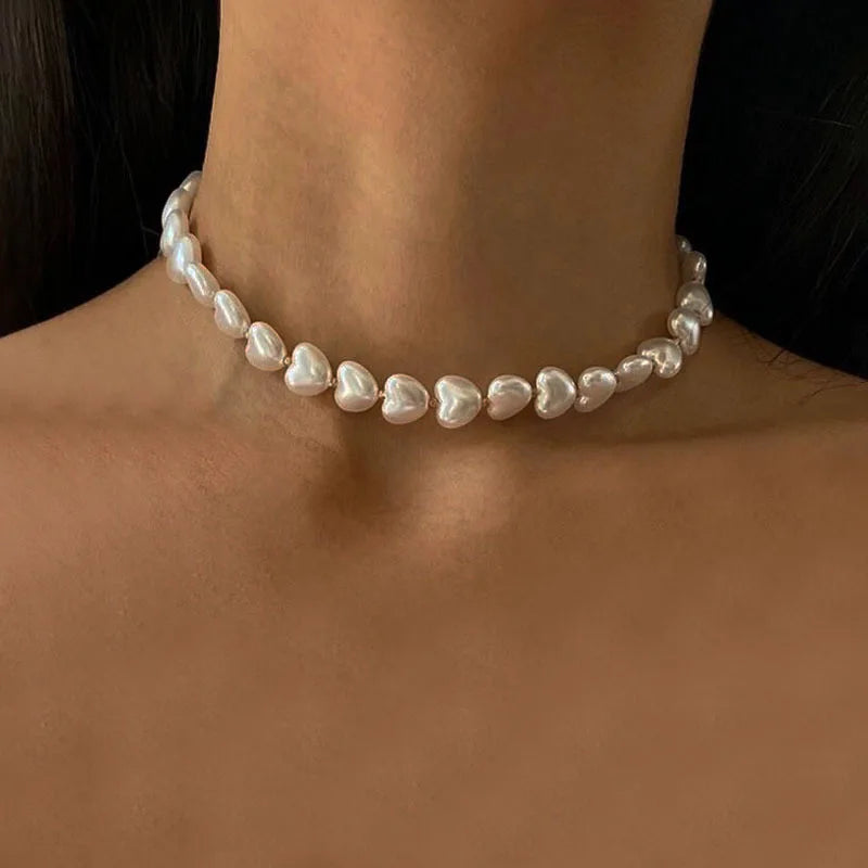 Layered Pearl Thick Chains Pendant Necklace