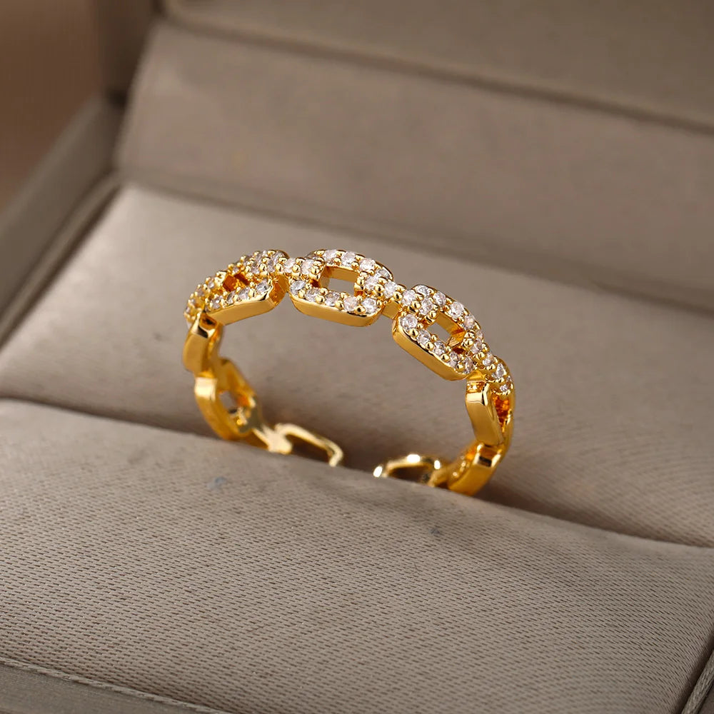 Geometric Zircon Ring