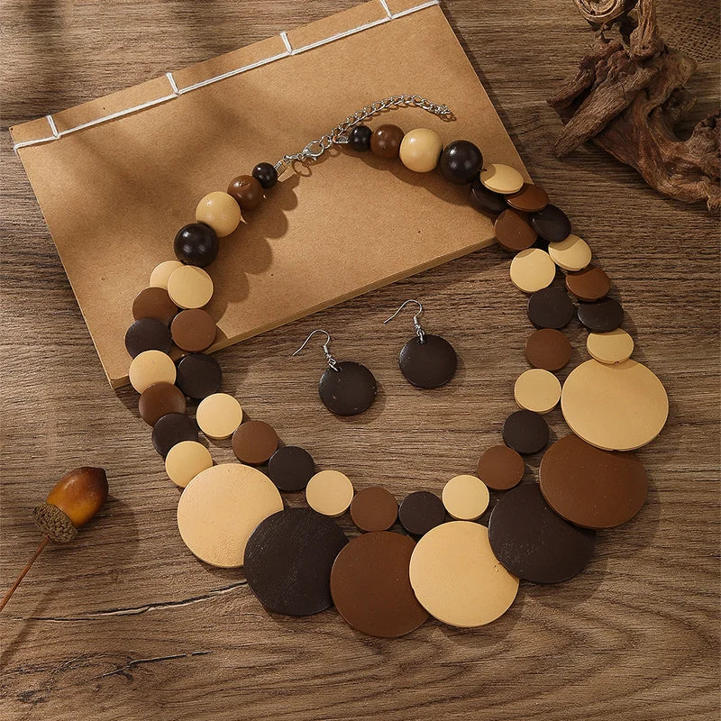 Vintage African Necklace Earrings Set