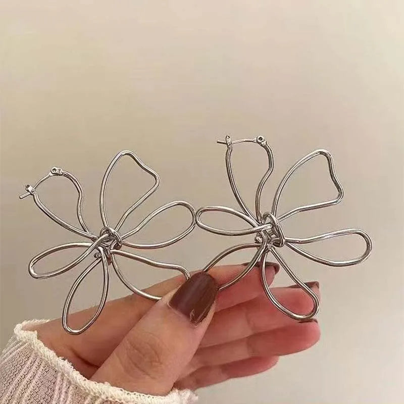 Metal Flower Earrings