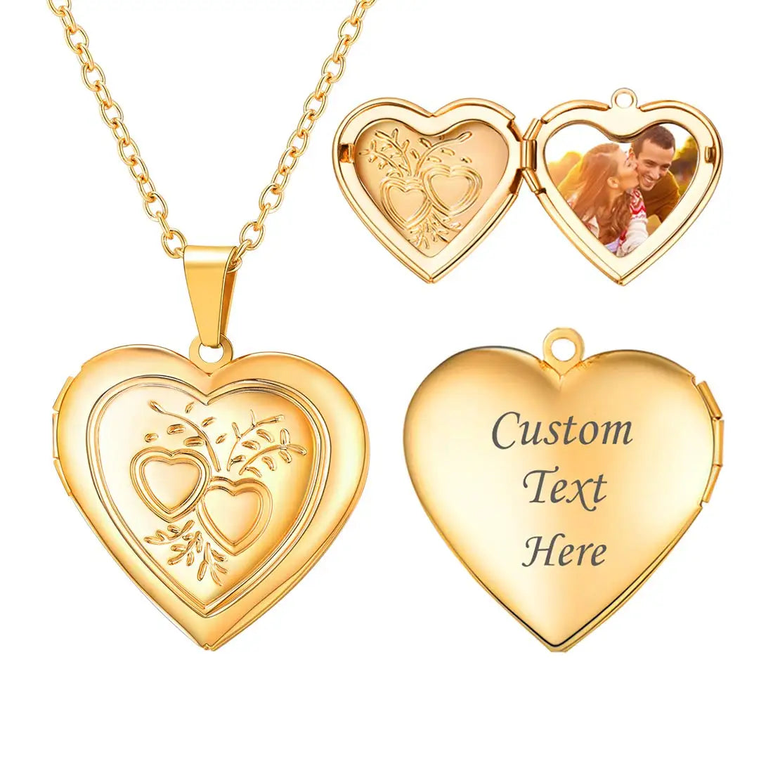 Heart Frame Memory Locket Pendant Necklace