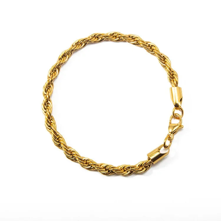 Braided Gold Color Leaf Bracelets