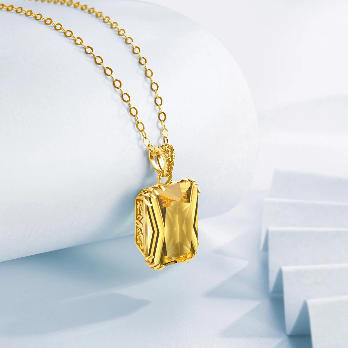 Gold Black Onyx Pendant Necklace
