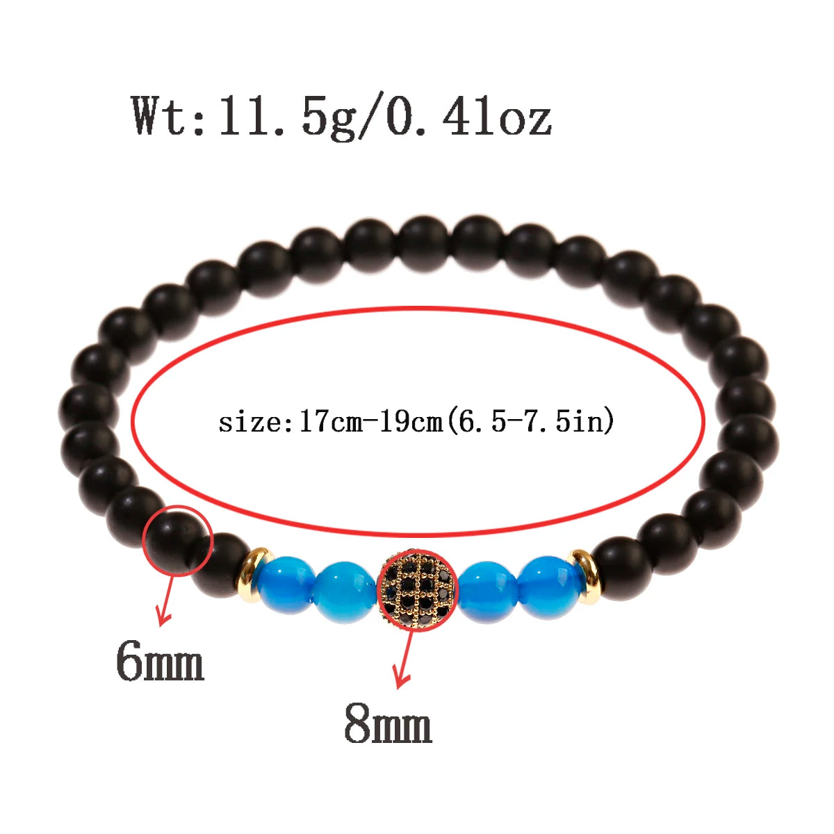 Trendy Lava Stone Imperial Crown Bracelet