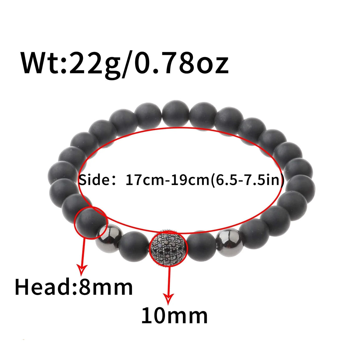 Trendy Lava Stone Imperial Crown Bracelet