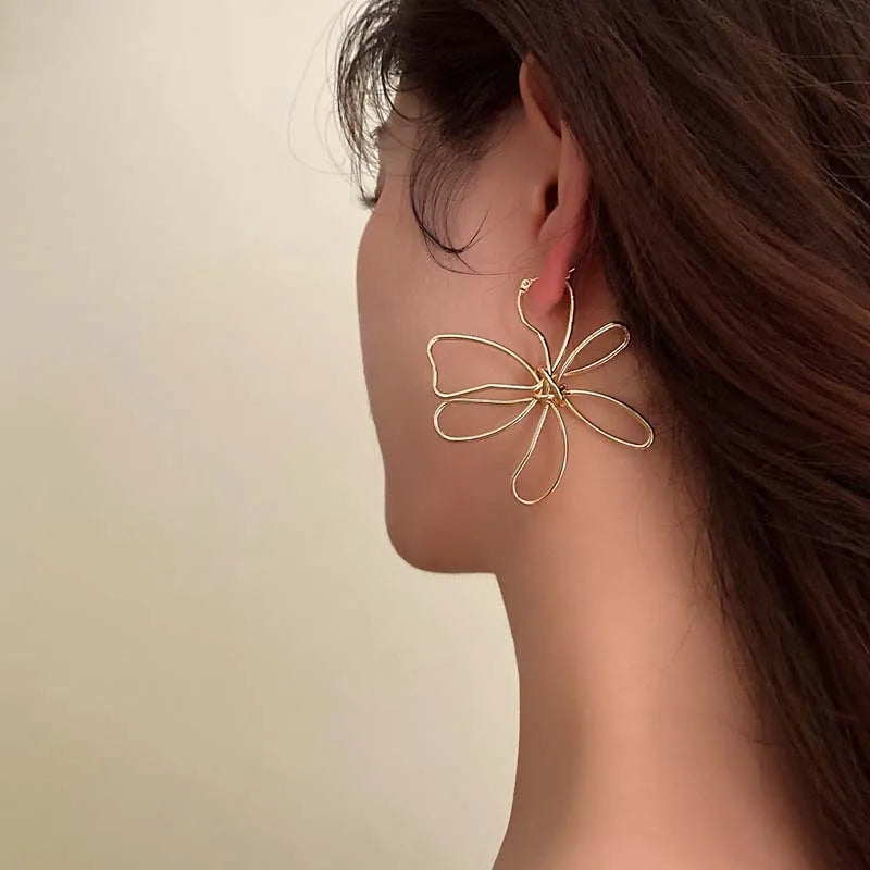 Metal Flower Earrings