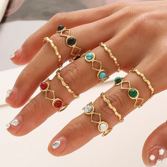 Trendy Stone Layered Ring