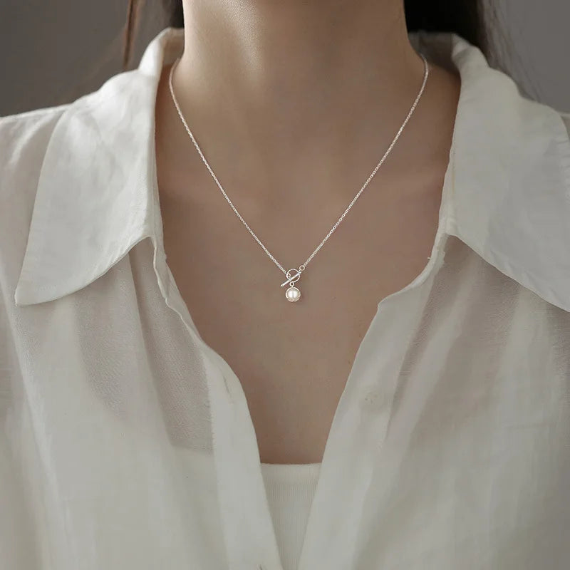 Natural Freshwater Pearl 925 Sterling Silver Necklace