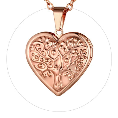 Heart Frame Memory Locket Pendant Necklace