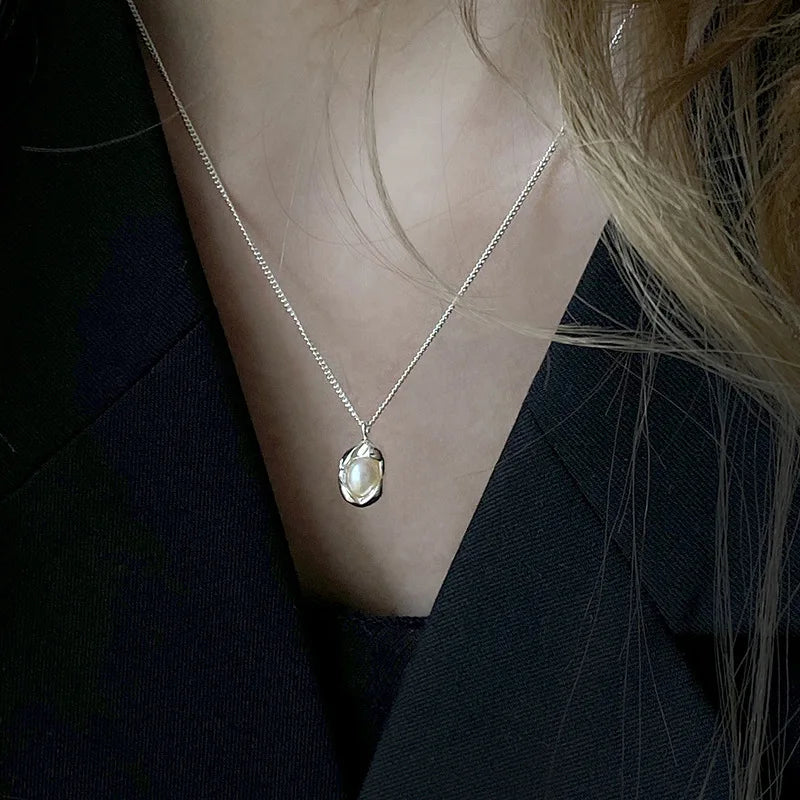 Natural Freshwater Pearl 925 Sterling Silver Necklace